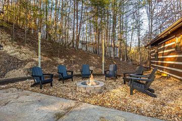 A daylight view of your Ccabin in the Smokies fire pit. at Moonlight Obsession in Gatlinburg TN