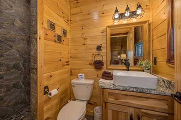 Your 2nd bedroom offers a private full bath. at Morning View in Gatlinburg TN