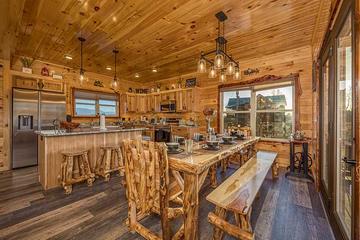 Your cabin rental's dining room. at Morning View in Gatlinburg TN