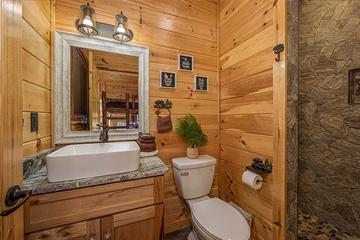 Your cabin's 3rd bedroom full bath. at Sunset Peak in Gatlinburg TN