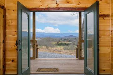 Rental cabin entry view Smoky Mountains. at Sunset Peak in Gatlinburg TN