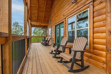 Rockers along your rental cabin's porch. at Sunset Peak in Gatlinburg TN