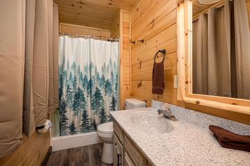 Cabin in the Smokies second full bath. at Mountain Creek View in Gatlinburg TN