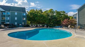 Outdoor swimming pool at the condos.  at Smokies Summit View in Gatlinburg TN