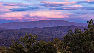 View of the Smoky Mountains from your vacation at Five Bears Mountain View Lodge in Gatlinburg TN