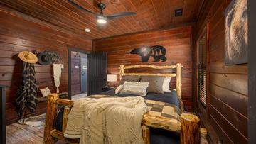 Well decorated third bedroom. at Stonehenge Cabin in Gatlinburg TN