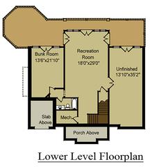 Cabin Lower Floor Plan  at Waterfall Wanderland in Gatlinburg TN