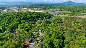 Moonlight Pines Lodge nestled in a wooded Smoky Mountains setting.  at Moonlight Pines Lodge in Gatlinburg TN