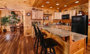 Cabin's breakfast bar for added seating. at Mother's Dream in Gatlinburg TN