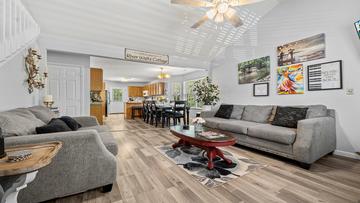 Relaxing living room at River Waltz Cottage at River Waltz in Gatlinburg TN