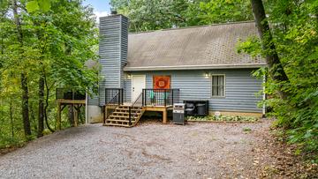 Exterior view of your 3 bedroom chalet getaway in Gatlinburg! at Chalet All Day in Gatlinburg TN