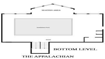 Smoky Mountains Cabin Rental Bottom Level Floorplan Bottom level floorplan for Smoky Mountains cabin rental The Appalachian.