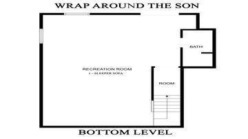 Floorplan Bottom Level Wrap Around The Son Smoky Mountains cabin floorplan bottom level.
