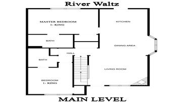 Smoky Mountains Cabin Rental Main Level Floorplan Main level floorplan for Smoky Mountains cabin rental River Waltz.