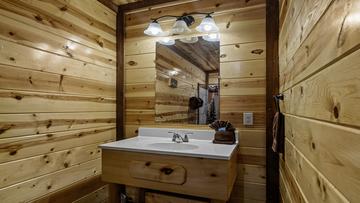 Smokies Cabin Rental Third Bath Third bath sink at your Smokies rental cabin.