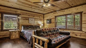 Rental Cabin's 4th Bedroom Your cabin's fourth bedroom lets in lots of light.