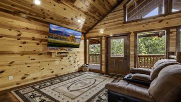 Cabin's Large Glass Windows Your cabin's large glass windows lets in plenty of light and outdoor views.