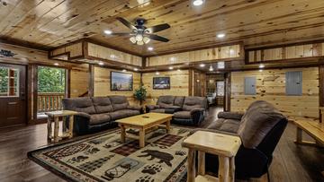 Rental Cabin Living Room Smokies rental cabin living room.