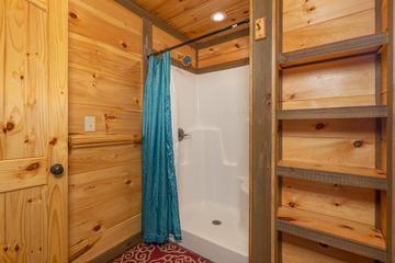 Hop in for a quick shower before heading off to one of the Smoky Mountain famous shows. at The Appalachian in Gatlinburg TN