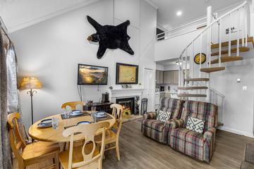 Condo Dining & Living Room Dining room looking towards living room.