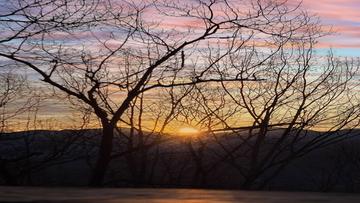 Gatlinburg Sunset Mountain Escape Chalet Winter's Gatlinburg sunset at Mountain Escape Chalet.
