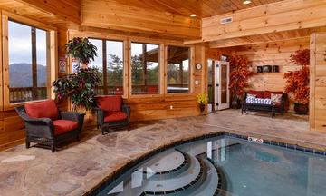 Private indoor pool at your Smokies rental cabin.