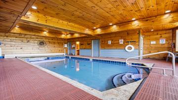 Large indoor pool at your 3 bedroom cabin in the Smoky Mountains.