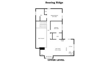 Upper level floorplan for Smoky Mountains cabin rental Soaring Ridge.
