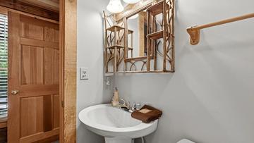 First Bedroom Bath Sink Pedestal sink in your first bedroom bath.
