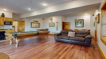 Cabin Game Room Smokies Game room featuring a pool table and poker table.