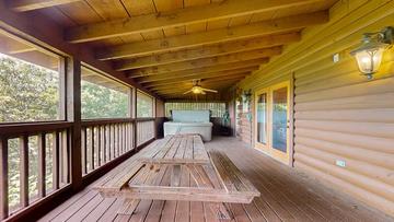 Cabin Porch Picnic Table Eat outdoors under your cabin in the Smokies porch.