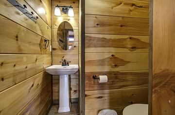 Bath in your Smoky Mountains rental cabin. at A Point of View in Gatlinburg TN