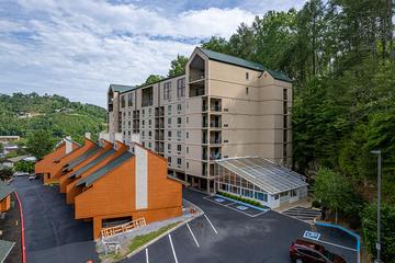 Arial view of Gatlinburg Towers Condos. at Bearfoot Lodge in Gatlinburg TN